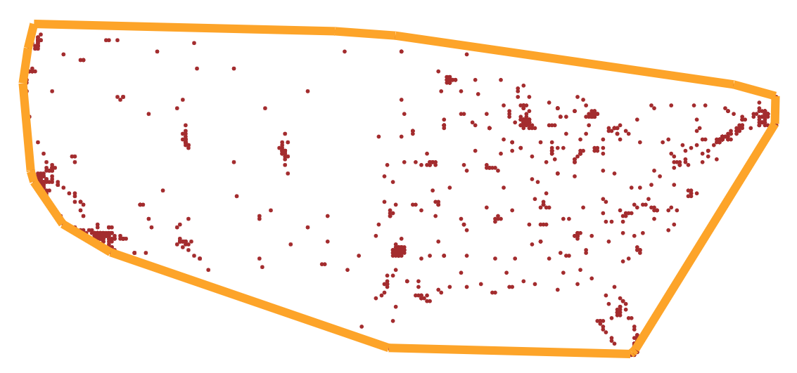 Convex Hull on Continental dataset