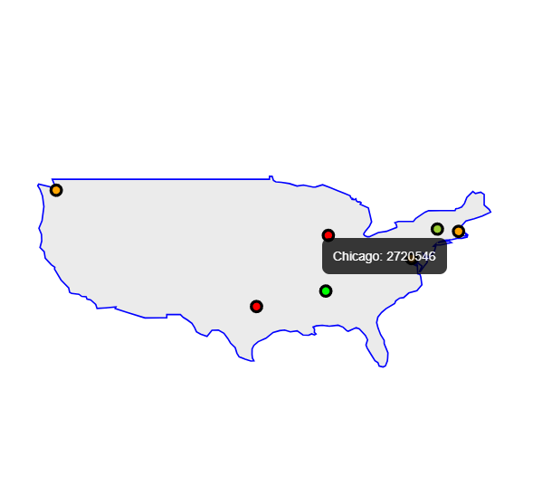 US Cities Map Example Output